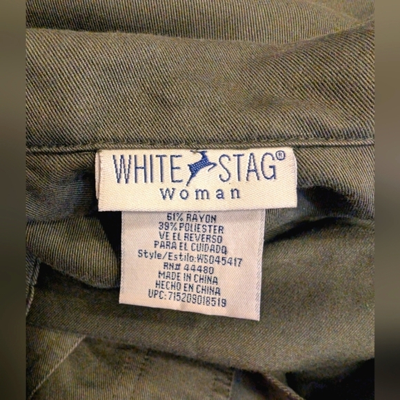 Vintage White Stag Woman Army Green Shacket Size 18W - Picture 8 of 9